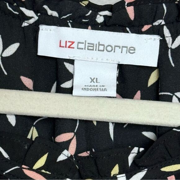 Liz Claiborne Blouse top shirt size XL short sleeve women’s Flutter sleeve - Picture 2 of 3
